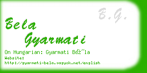 bela gyarmati business card